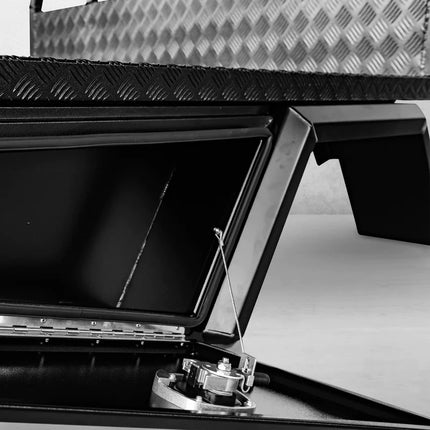 Aluminium Tray 1650mm w/Headboard - Black