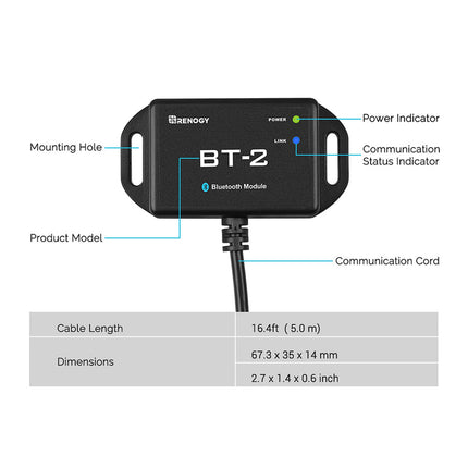Renogy BT-2 Bluetooth Module for Renogy Products w/ RS485 Port
