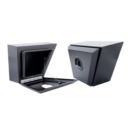 Front Square Under Tray Toolbox 400mm (Pair) - Matte Black