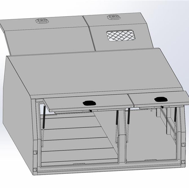 1700mm Lite Canopy with Dog Box Section - Matte Black