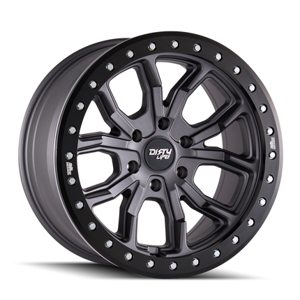 DIRTY LIFE 17x9 0P 6x139.7 CB110 Dual Tek DT1 Satin Graphite Black Lip 1542KG