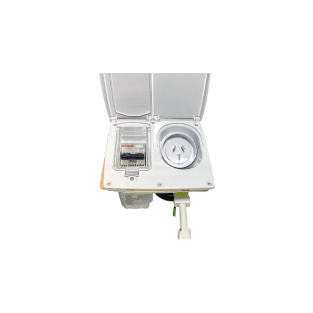 15A AC Power External Inlet & 16A RCD IP44 - White