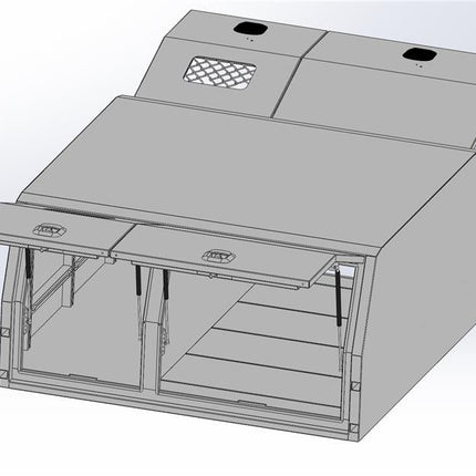 1700mm Lite Canopy with Dog Box Section - Matte Black