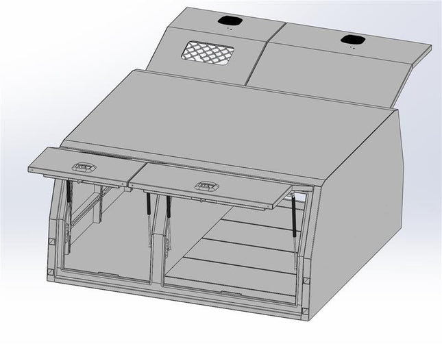 1700mm Lite Canopy with Dog Box Section - Matte Black