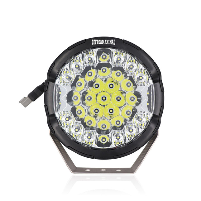 Offroad Animal Ass Kicker 9" Round LED Driving Light/Spotlight with Side Shooter (Pair)