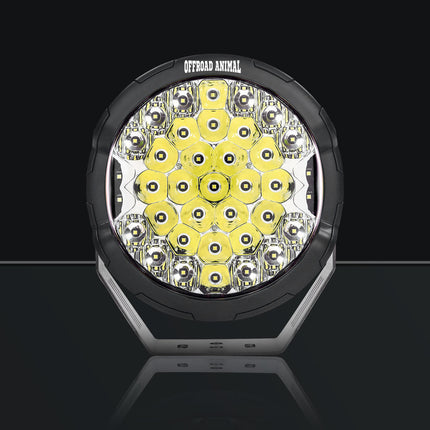 Offroad Animal Ass Kicker 9" Round LED Driving Light/Spotlight with Side Shooter (Pair)