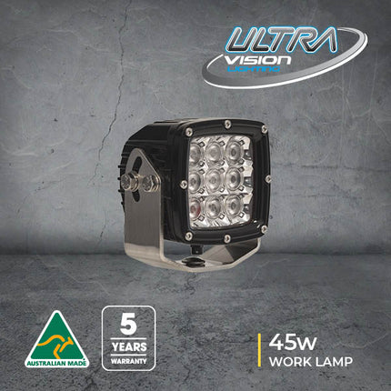 Atom 45W LED Work Lamp - Black Rim