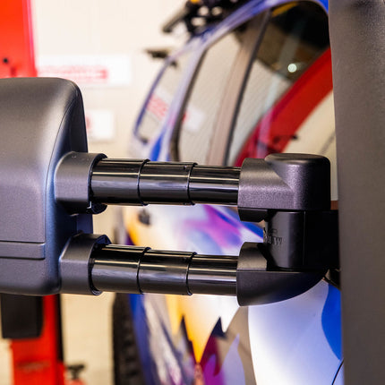 Clearview Towing Mirrors [Next Gen, Pair, Indicators (Cat 6), Electric, Black] - Toyota LandCruiser 70 Series