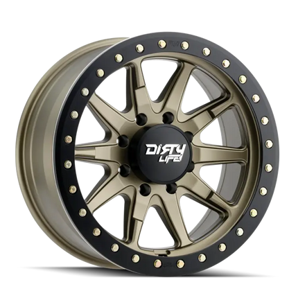 DIRTY LIFE 17x9 12N 6x139.7 CB110 Dual Tek DT2 Satin Gold Black Lip 1542KG
