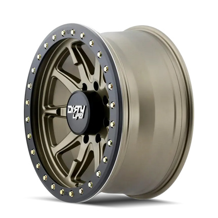 DIRTY LIFE 17x9 12N 6x139.7 CB110 Dual Tek DT2 Satin Gold Black Lip 1542KG
