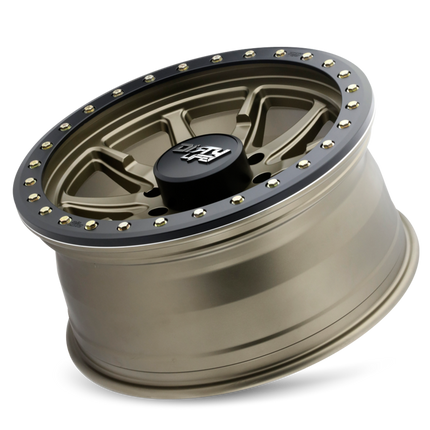 DIRTY LIFE 17x9 0P 6x139.7 CB108 Dual Tek DT2 Satin Gold Black Lip 1542KG DNR