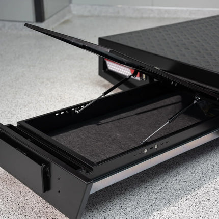 Aluminium Single Cab Tray with Trundle - 2400mm - Matte Black