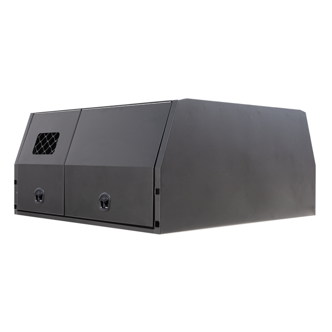 1700mm Aluminium Canopy with Dog Box Section - Matte Black