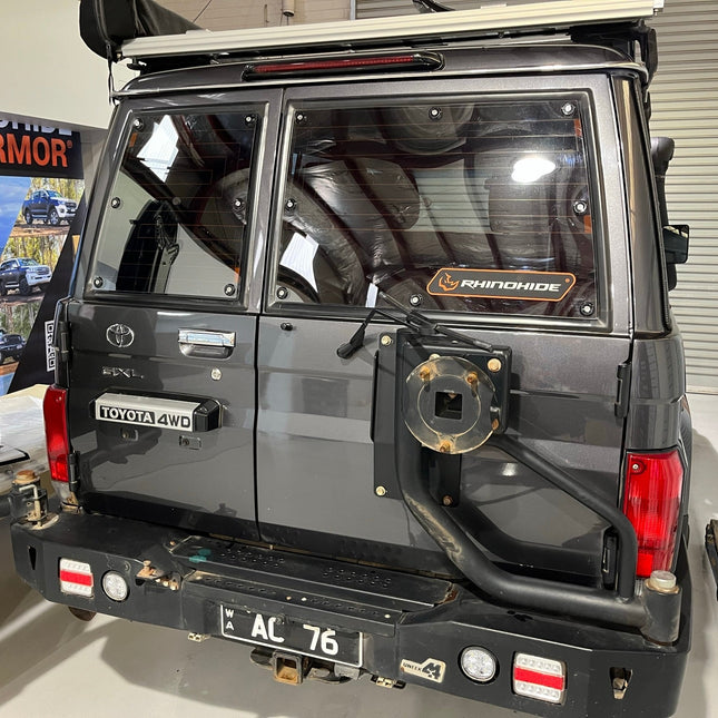 Suitable for Toyota LandCruiser 76 Series - Rhinohide Armor® Rear Windscreen Protector