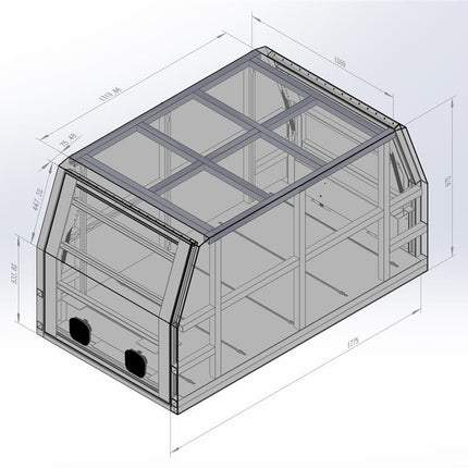 79 Series 1000mm Aluminium Canopy - Matte Black