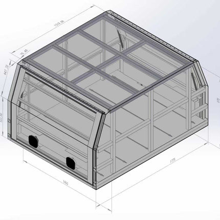 79 Series 1400mm Aluminium Canopy - Matte Black
