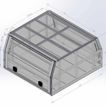 79 Series 1700mm Aluminium Canopy - Matte Black