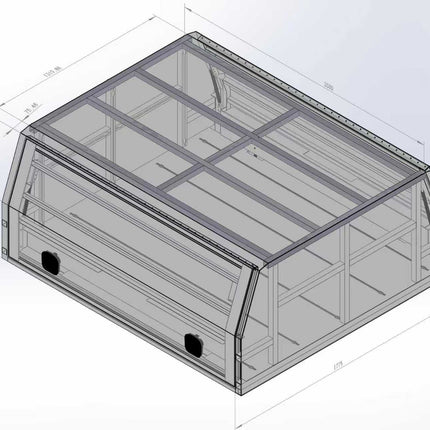 2000mm Aluminium Canopy - Matte Black