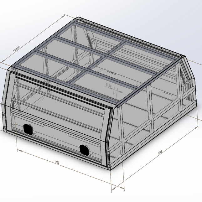 2000mm Aluminium Canopy - White