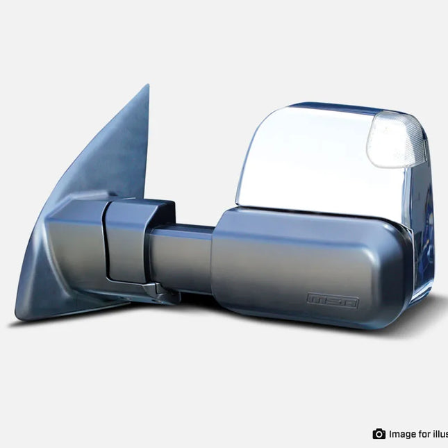 MSA 4x4 ISUZU D-MAX, MU-X & HOLDEN COLORADO TOWING MIRRORS - CHROME ELECTRIC INDICATORS