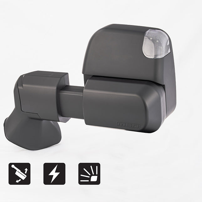 MSA 4x4 LANDCRUISER 300 SERIES POWER FOLD™ TOWING MIRRORS (07/2021-CURRENT) - Black, Electric, Indicators, Powerfold