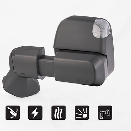 MSA 4x4 LANDCRUISER 300 SERIES POWER FOLD™ TOWING MIRRORS (07/2021-CURRENT) - Black, Electric, Indicators, Heated, Blind Spot Monitoring, Powerfold