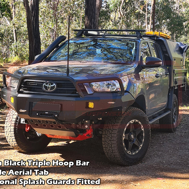 PSR Hilux N80 MK3 5/20-On Ambush Customer Painted Triple Hoop Bar, Pre-Runner Infill (2" Body Lift), Splash Guards, Slimline Black Fairlead, Sensors