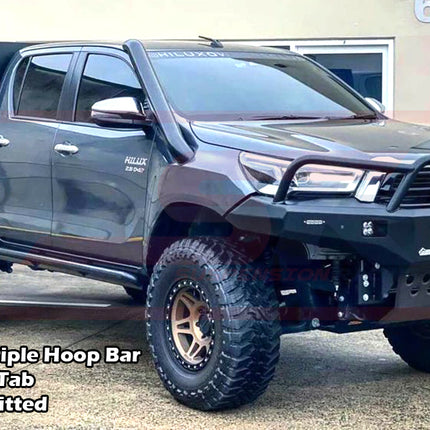PSR Hilux N80 MK3 5/20-On Ambush Customer Painted Triple Hoop Bar, Pre-Runner Infill (2" Body Lift), Splash Guards, Slimline Black Fairlead, Sensors