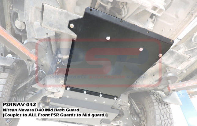 PSR Nissan Navara D40 Mid Bash Guard (Couples ALL PSR Front Guards to Rear guard)