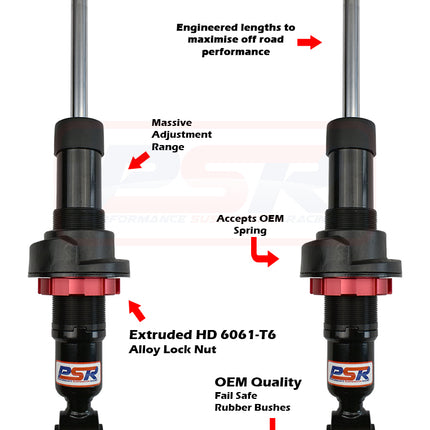 Ford Ranger PX MK3 08-18 On PSR TTG Front 2-4" Adjustable Shock Absorber (Also Suits MK2 Everest) - PAIR