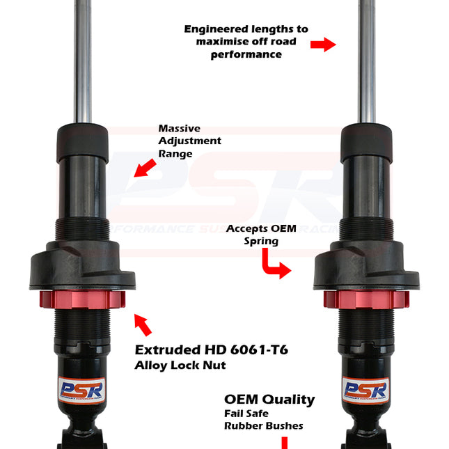 Ford Ranger PX MK3 08-18 On PSR TTG Front 2-4" Adjustable Shock Absorber (Also Suits MK2 Everest) - PAIR