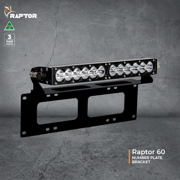 Raptor Light Bar Number Plate Mount (Black)