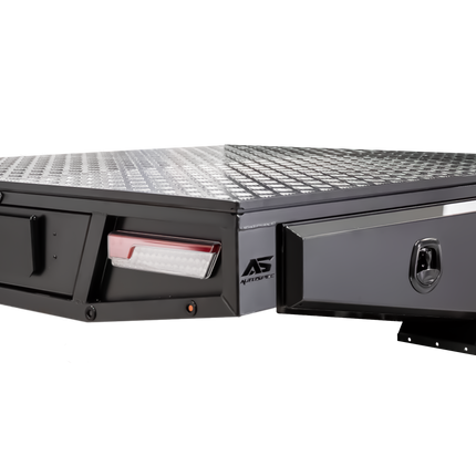Aluminium Space Cab Tray with Trundle - 2000mm - Matte Black