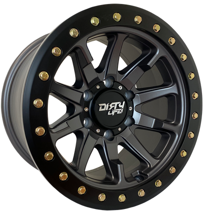 DIRTY LIFE 17x9 0P 6x139.7 CB110 Dual Tek DT2 Satin Graphite Black Lip 1542KG