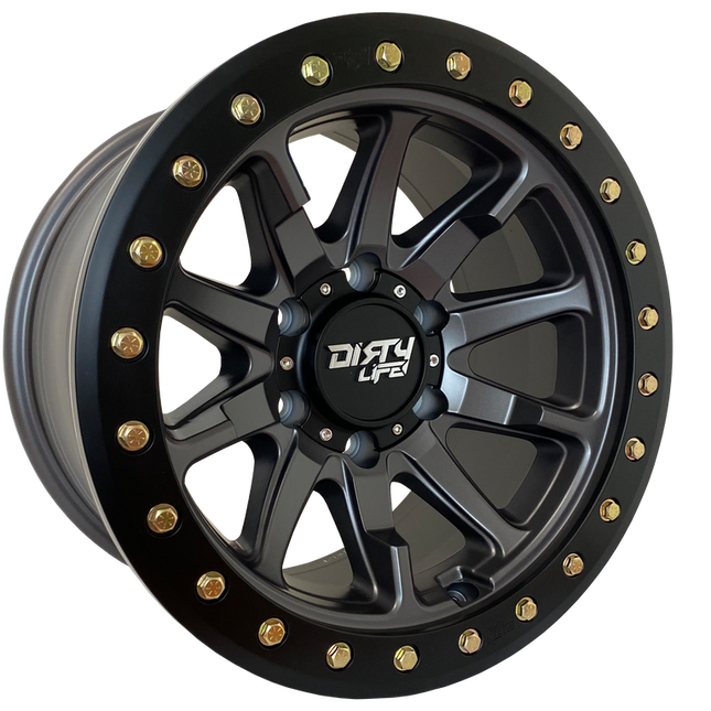 DIRTY LIFE 17x9 12N 5x150 CB110.2 Dual Tek DT2 Satin Graphite Black Lip 1542KG (AW-4) DNR