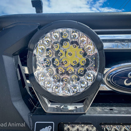 Offroad Animal Ass Kicker 9" Round LED Driving Light/Spotlight with Side Shooter (Pair)