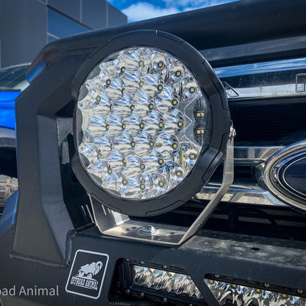 Offroad Animal Ass Kicker 9" Round LED Driving Light/Spotlight with Side Shooter (Pair)