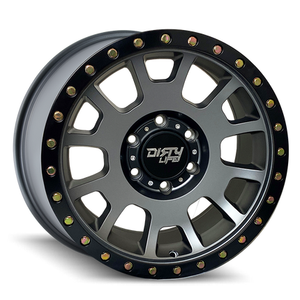 DIRTY LIFE 17x8.5 5P 6x139.7 CB106.2 SCOUT Matte Gunmetal Black Lip DNR