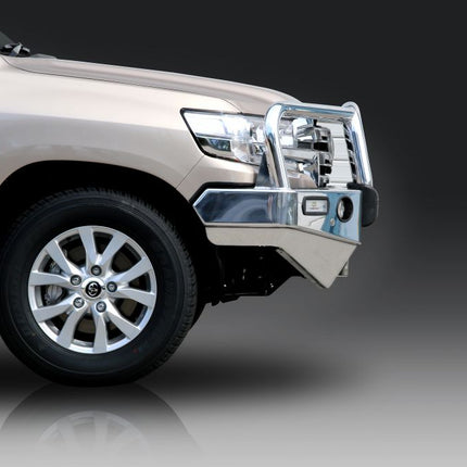 ECB Winch Bullbar Polished with Bumper Lights for Toyoat Landcruiser 200 Series (01/16 to 06/21)
