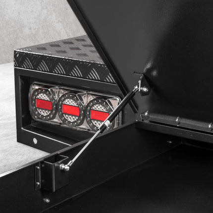 Aluminium Tray 1650mm w/Headboard - Black
