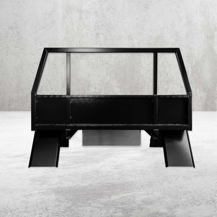 Aluminium Tray 1650mm w/Headboard - Black