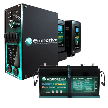 Enerdrive Traveller 02 Inc 200ah Btec Lithium Bundle