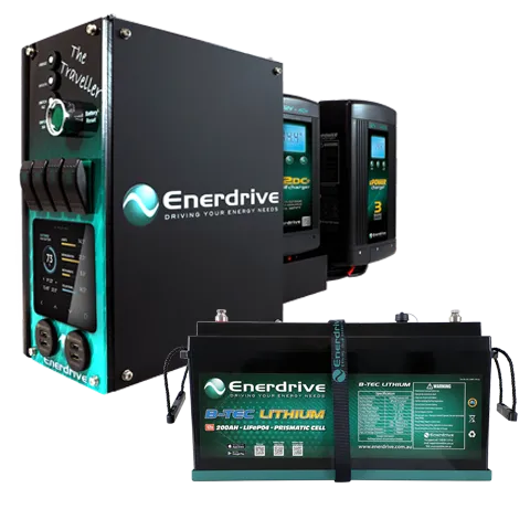 Enerdrive Traveller 02 Inc 200ah Btec Lithium Bundle
