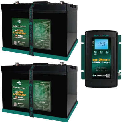 Enerdrive - 2 x 100Ah eLITE Bundle inc DC40 Charger