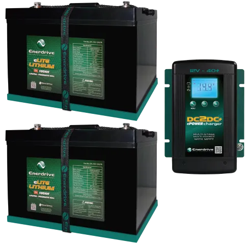 Enerdrive - 2 x 100Ah eLITE Bundle inc DC40 Charger